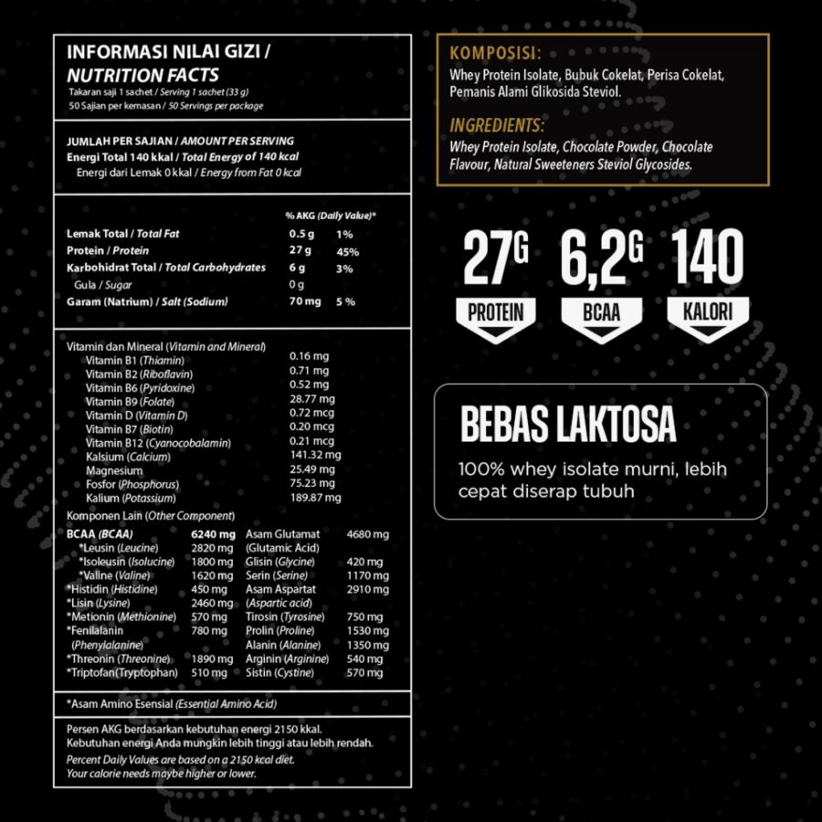 Evolene Isolene Whey Protein Isolate Chocolate 50 S