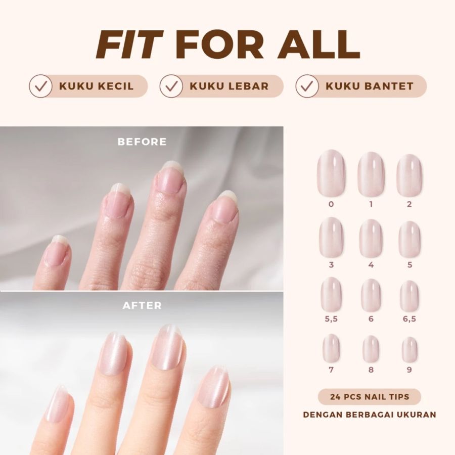Eze Nails Bare With Me Spot On Manicure Kuku Palsu Tempel 11gram