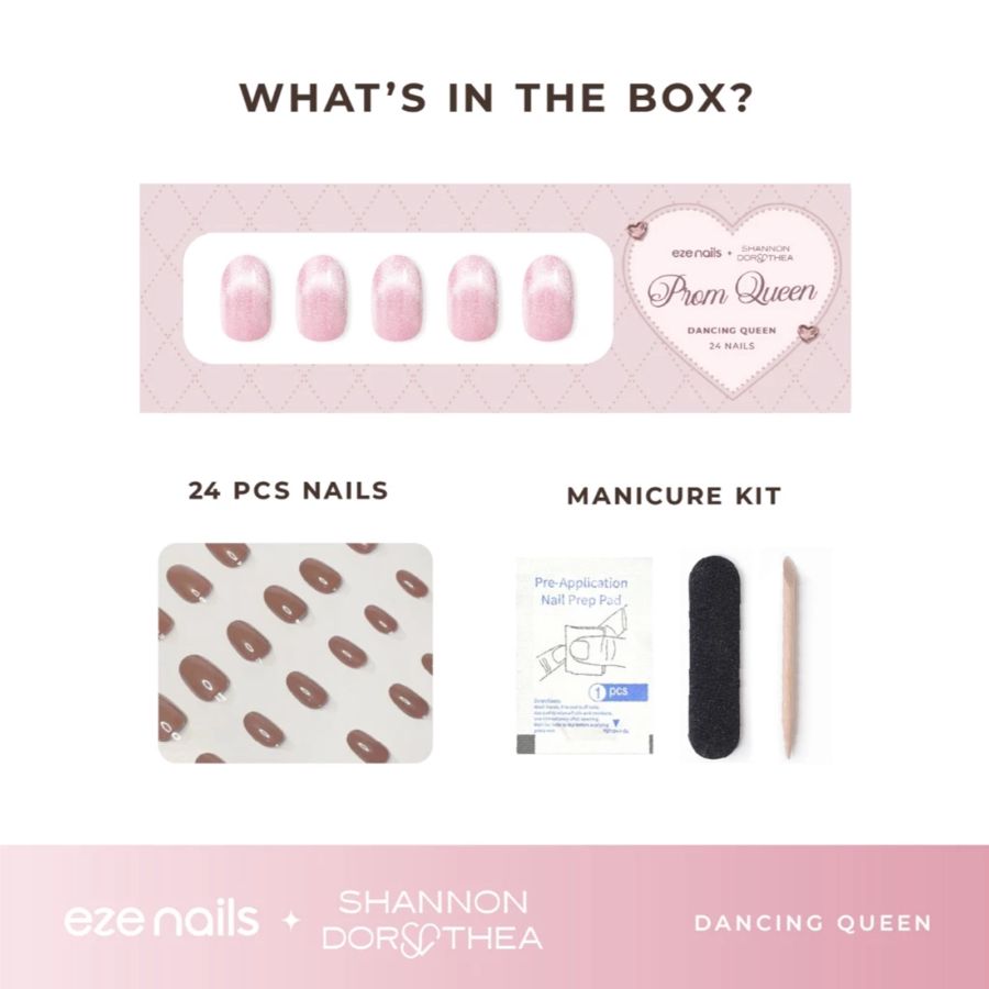 Eze Nails Dancing Queen Kuku Palsu Tempel 24pcs