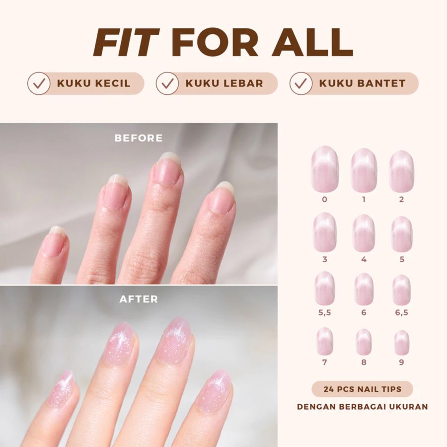 Eze Nails Dancing Queen Kuku Palsu Tempel 24pcs