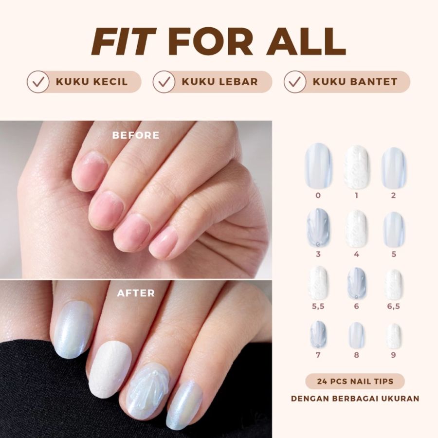 Eze Nails Fairy Queen (Kuku Palsu Tempel) 24pcs