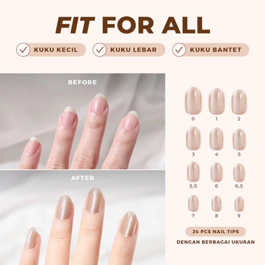 Eze Nails Golden Hearted Spot On Manicure Kuku Palsu Tempel 11gram