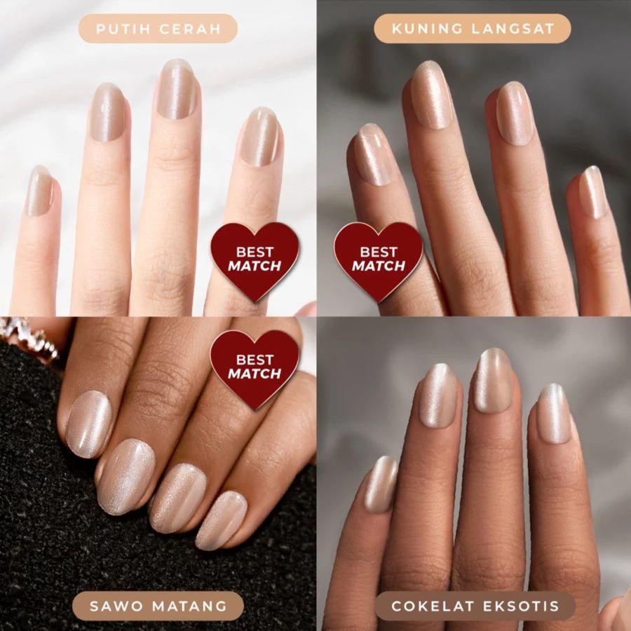 Eze Nails Golden Hearted Spot On Manicure Kuku Palsu Tempel 11gram