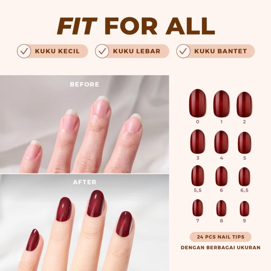 Eze Nails My Red Or Die Spot On Manicure Kuku Palsu Tempel 11gram