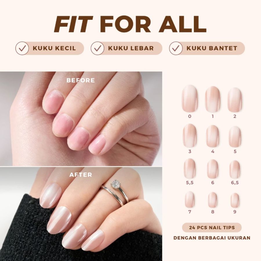 Eze Nails Partner In Cream Spot On Manicure Kuku Palsu Tempel 24pcs 11gram