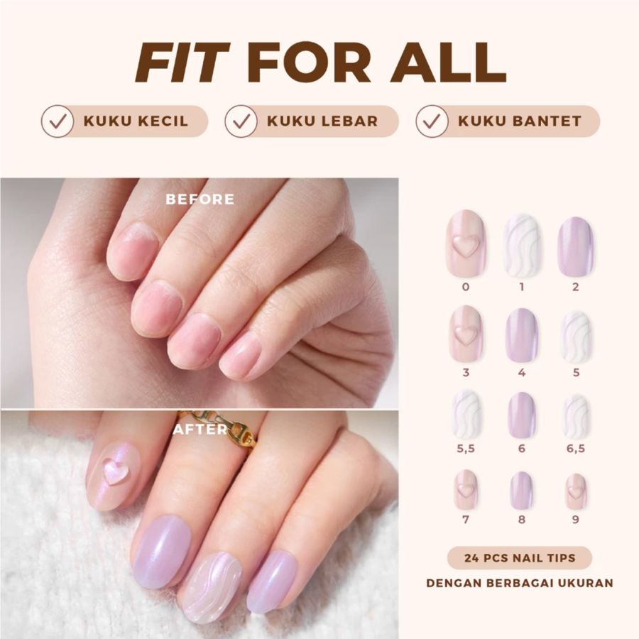 Eze Nails Queen Bee (Kuku Palsu Tempel) 24pcs