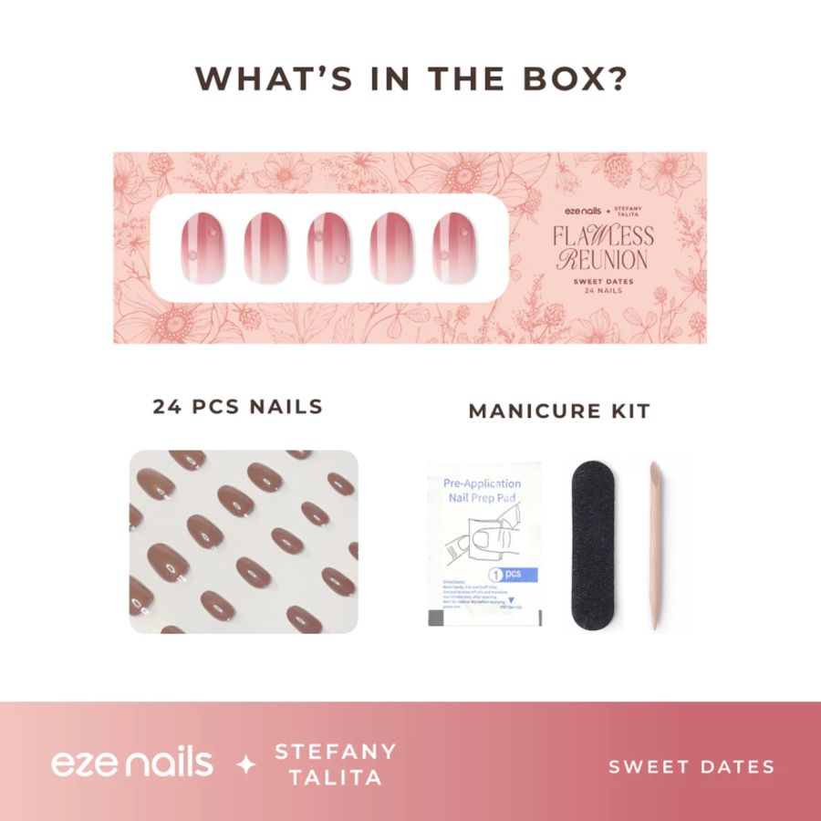 Eze Nails Sweet Dates Spot On Manicure Kuku Palsu Tempel 11gram