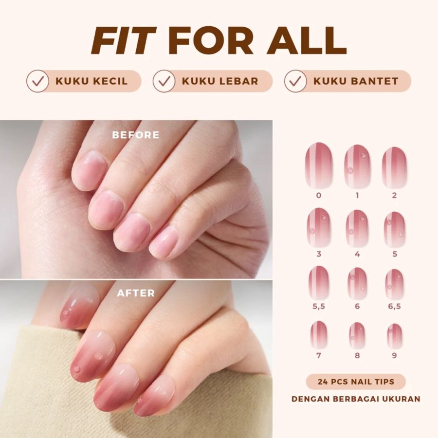 Eze Nails Sweet Dates Spot On Manicure Kuku Palsu Tempel 11gram