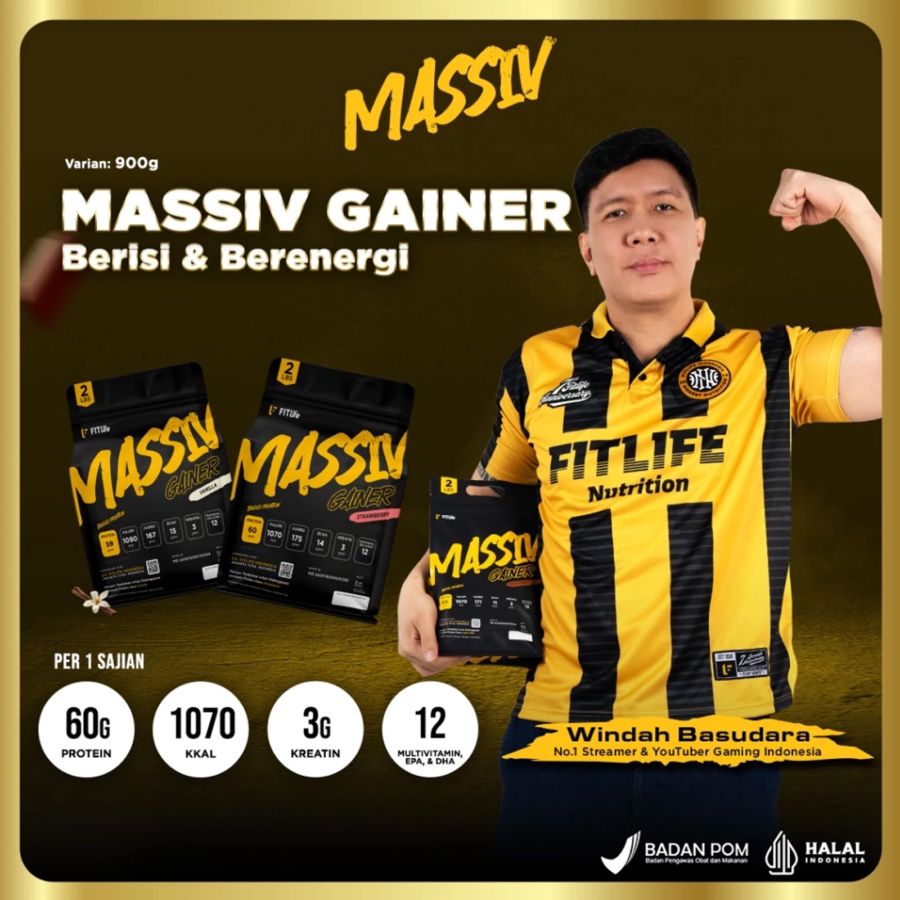 FITlife Massiv Gainer Whey Protein Vanilla 2lbs 900gram