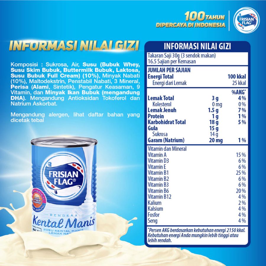 Frisian Flag Kental Manis Kaleng 370gram