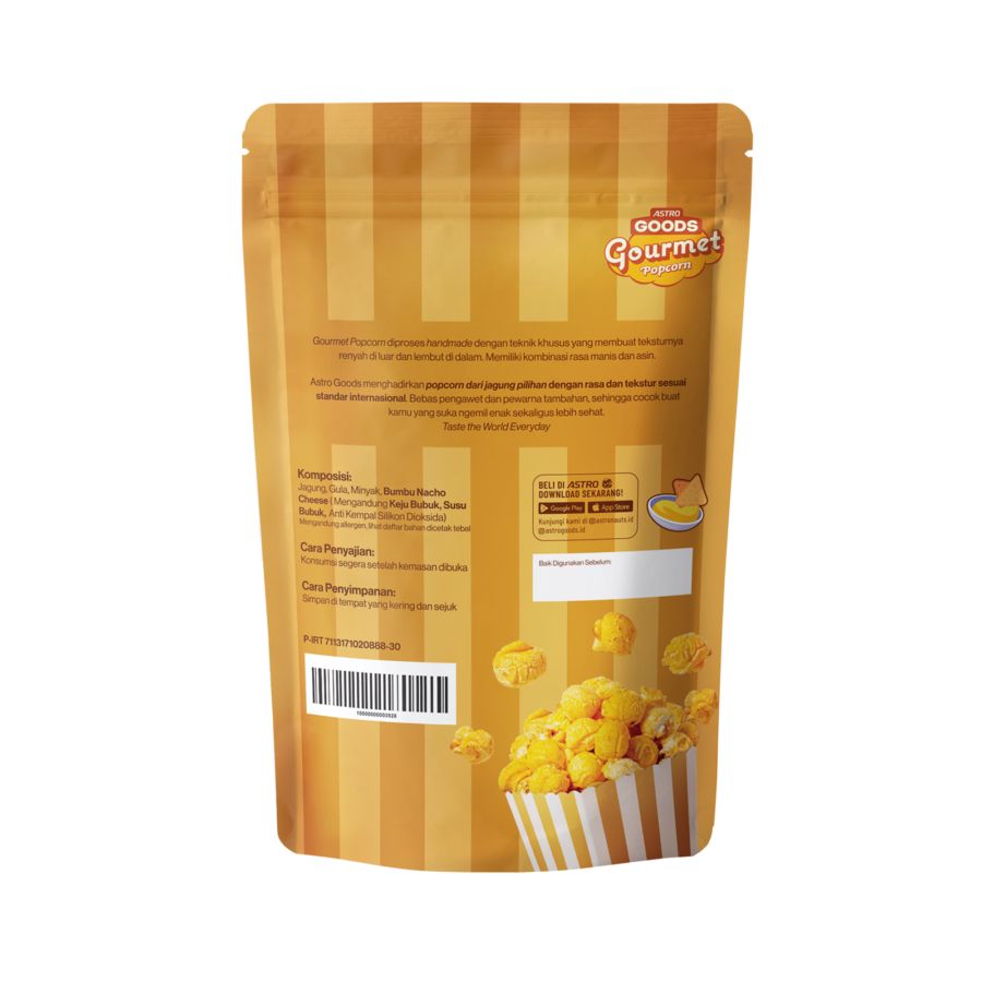 Gourmet Popcorn Nacho cheese Astro Goods 50gram