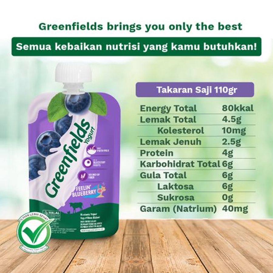 Greenfields Blueberry Yogurt Pouch 110gram