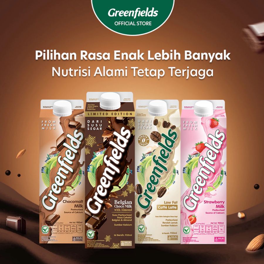 Greenfields Fresh Milk Belgian Choco Almond 950ml