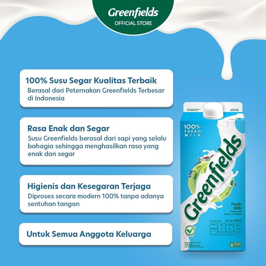 Greenfields Fresh Milk Full Cream 1890ml