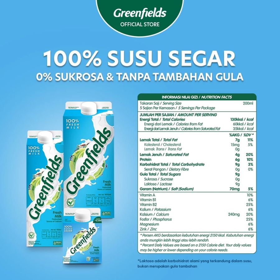 Greenfields Fresh Milk Full Cream 1890ml