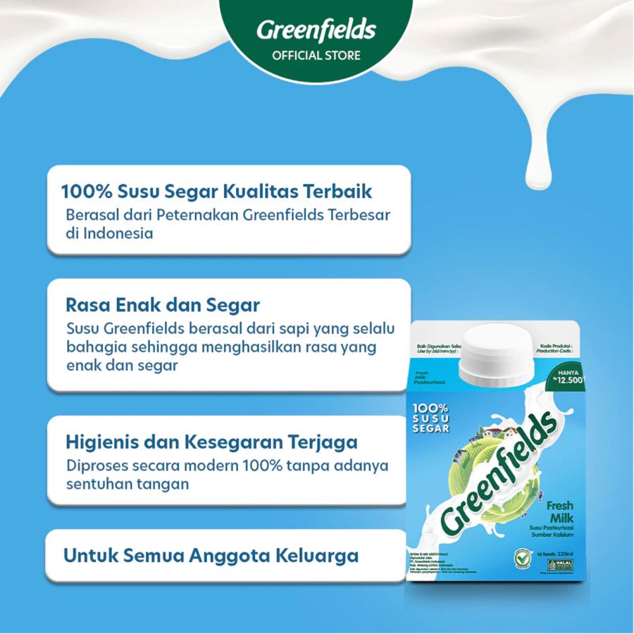 Greenfields Fresh Milk Full Cream 320ml