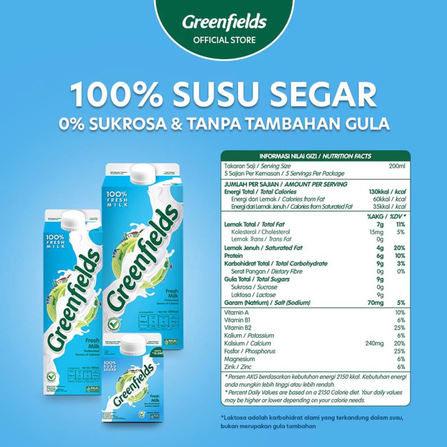 Greenfields Fresh Milk Full Cream 320ml