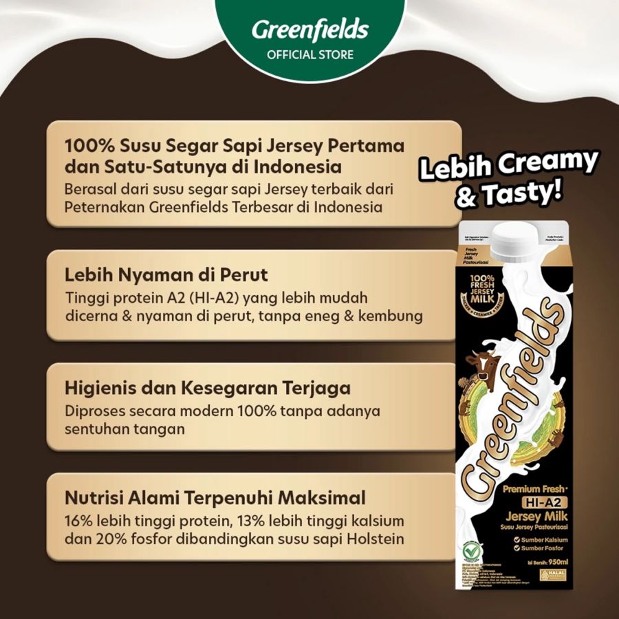 Greenfields Fresh Jersey Milk 950ml