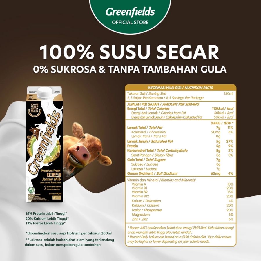 Greenfields Fresh Jersey Milk 950ml