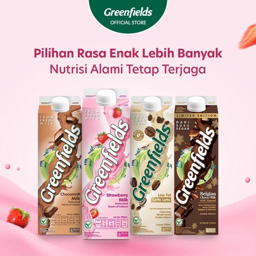 Greenfields Fresh Milk Strawberry 950ml