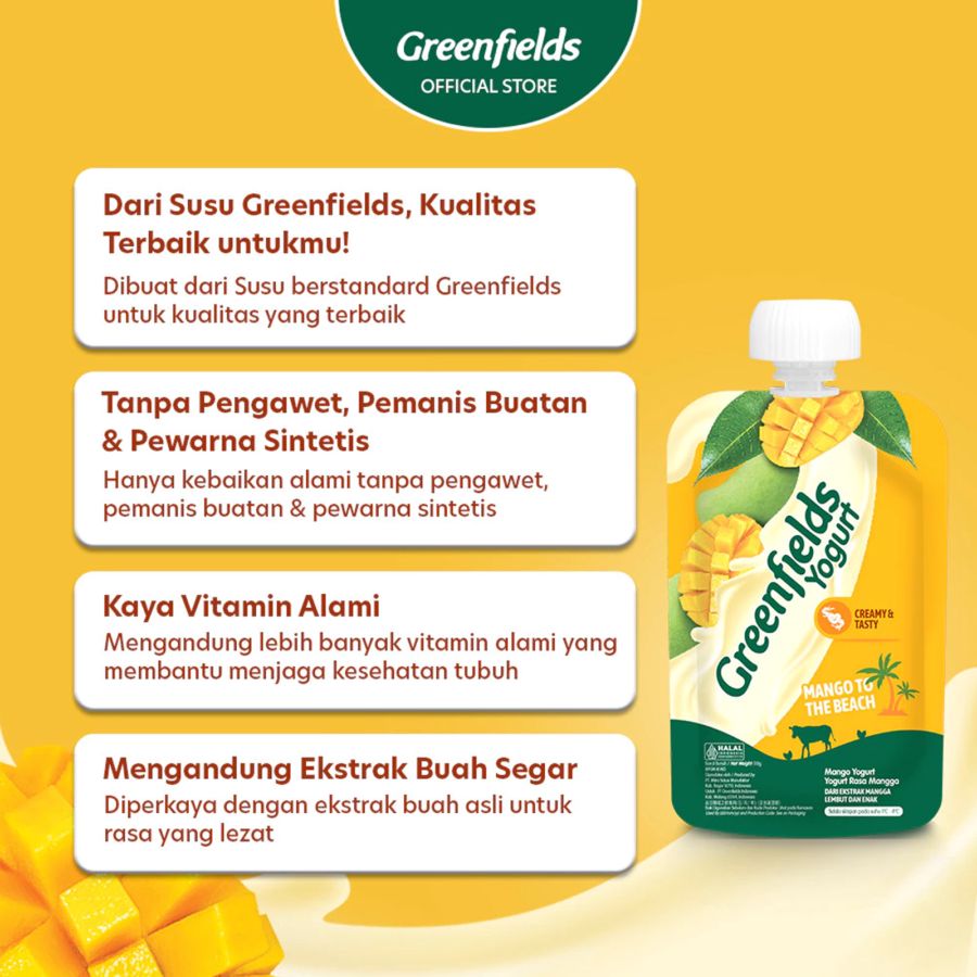Greenfields Mango Yogurt Pouch 110gram