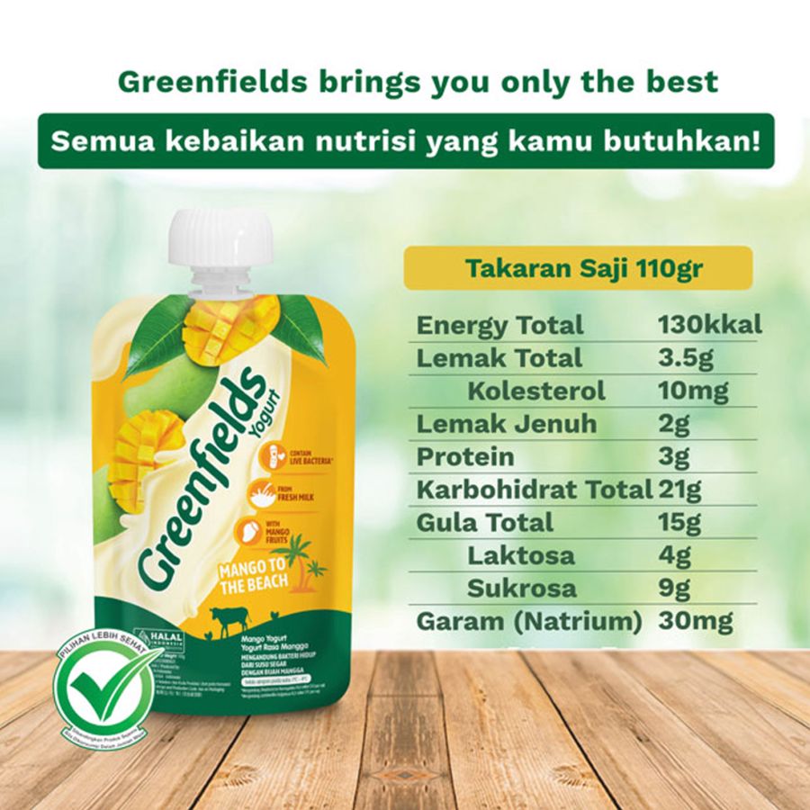 Greenfields Mango Yogurt Pouch 110gram