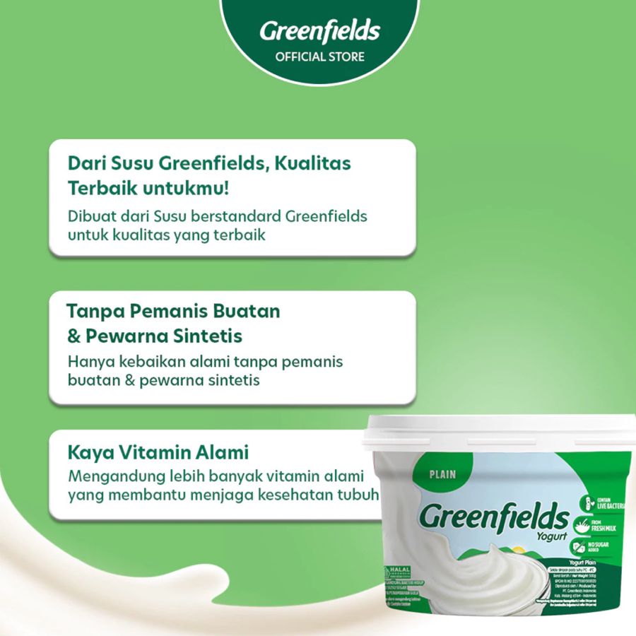 Greenfields Plain Yogurt Cup 500ml