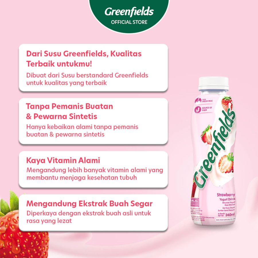 Greenfields Strawberry Yogurt Drink 240ml