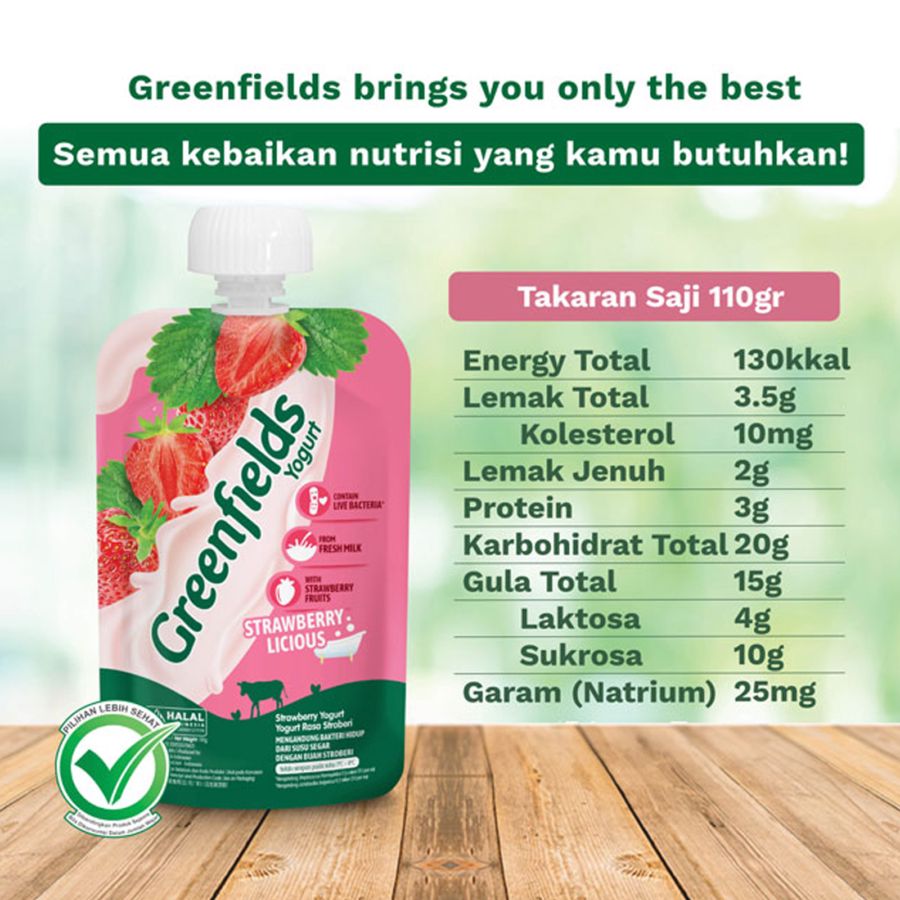 Greenfields Strawberry Yogurt Pouch 110gram
