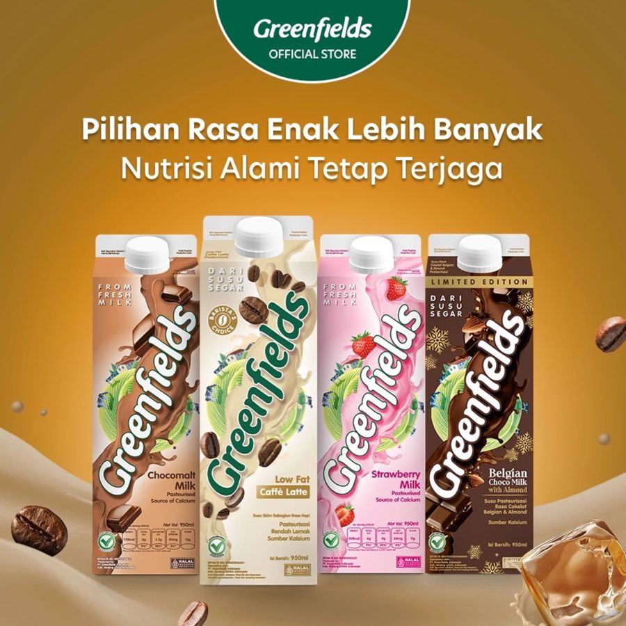 Greenfields Fresh Milk Cafe Latte Low Fat 950ml