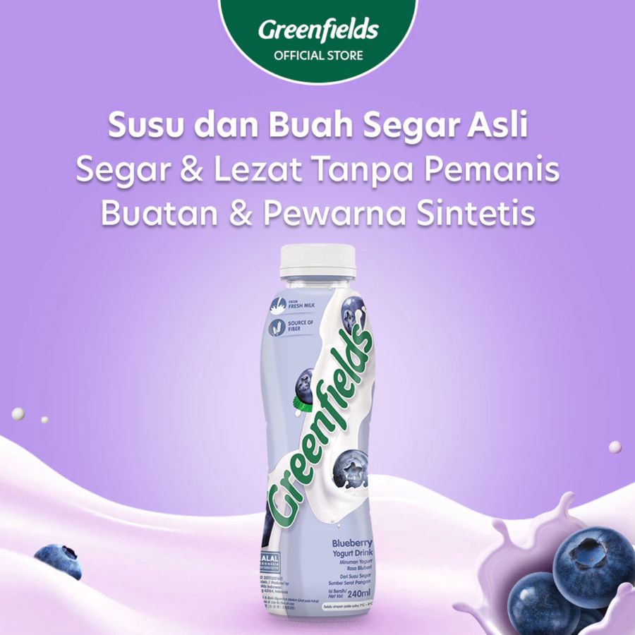 Greenfields Yogurt Drink Blueberry 240ml
