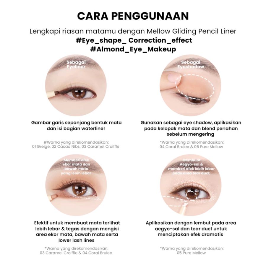 Holika Holika Mellow Gliding Pencil Liner 04 Coral Brulee Waterproof Eyeliner 3gram