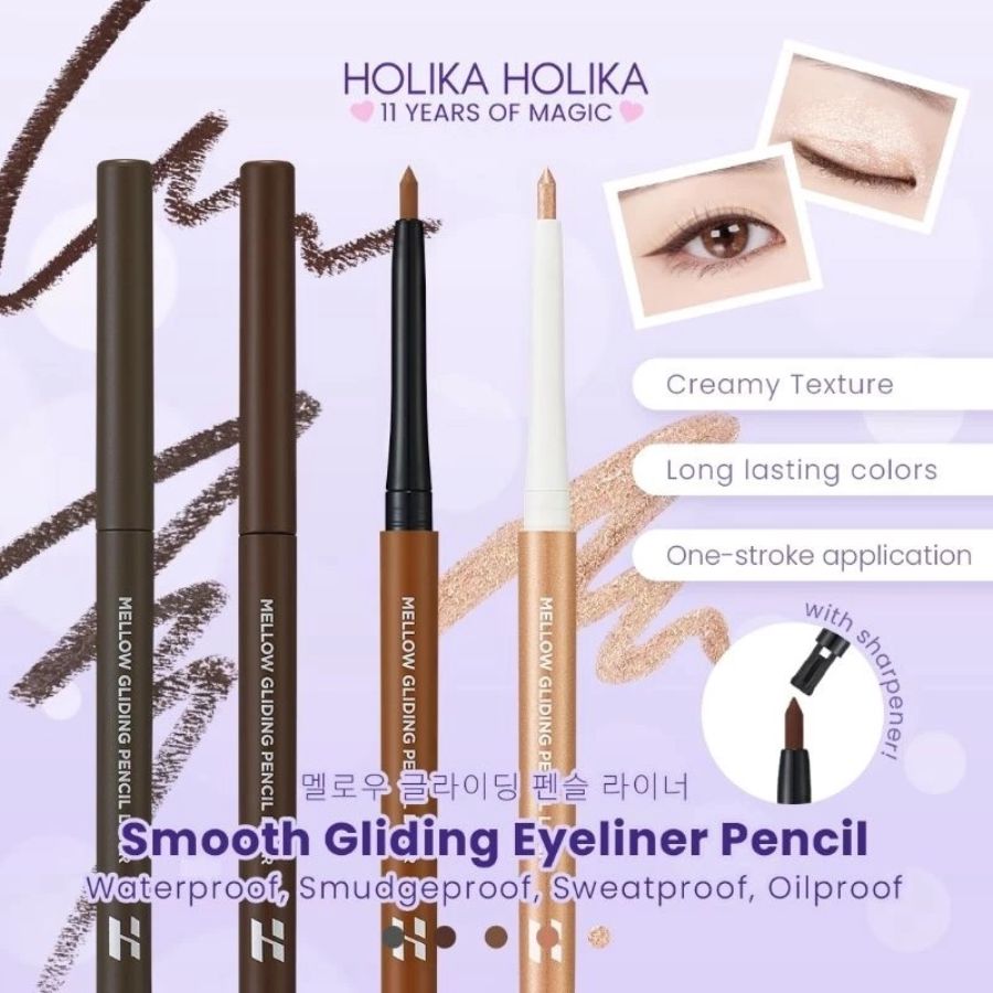 Holika Holika Mellow Gliding Pencil Liner 04 Coral Brulee Waterproof Eyeliner 3gram