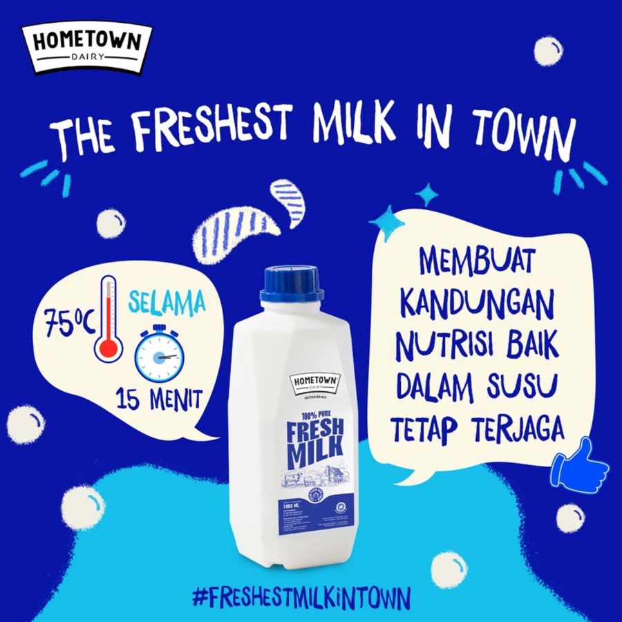 Hometown Fresh Milk Plain 1000ml