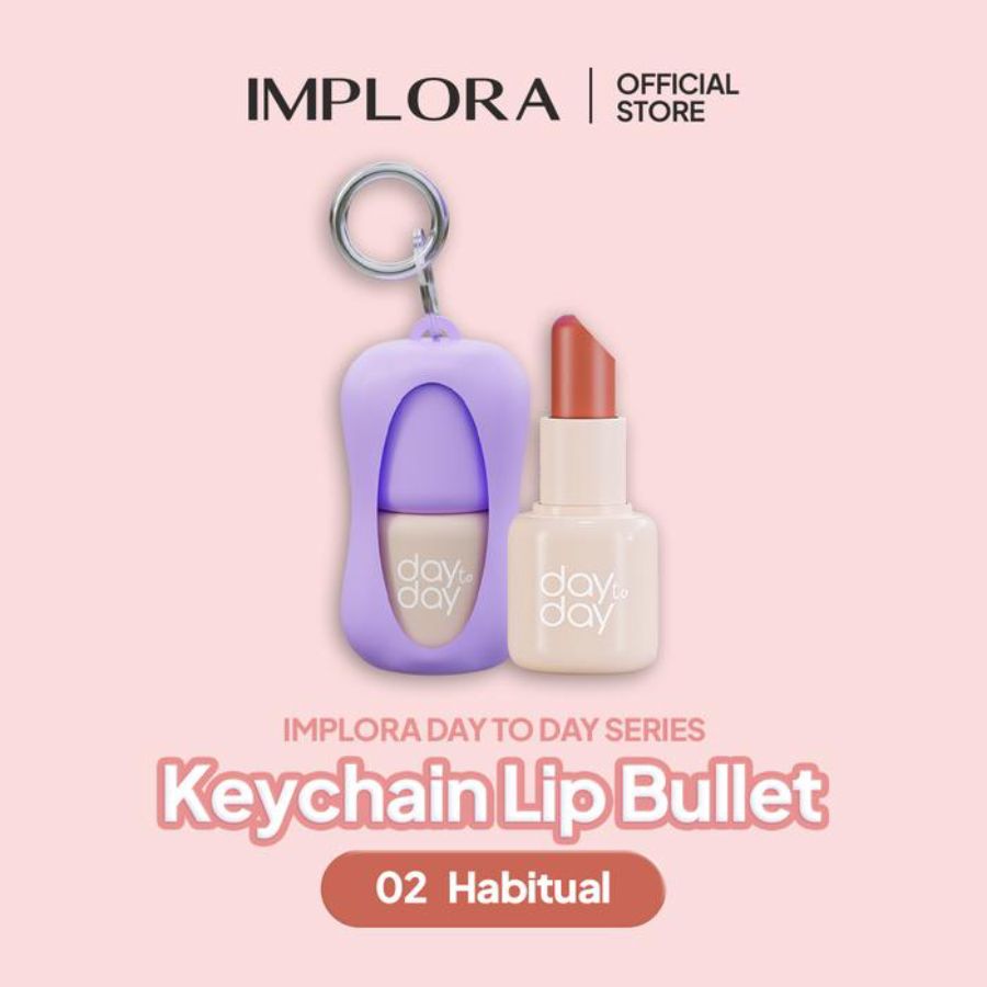 Implora Day To Day Lip Bullet 02 Habitual 3 In 1 Lipstick, Blush On, Eyeshadow 1gram