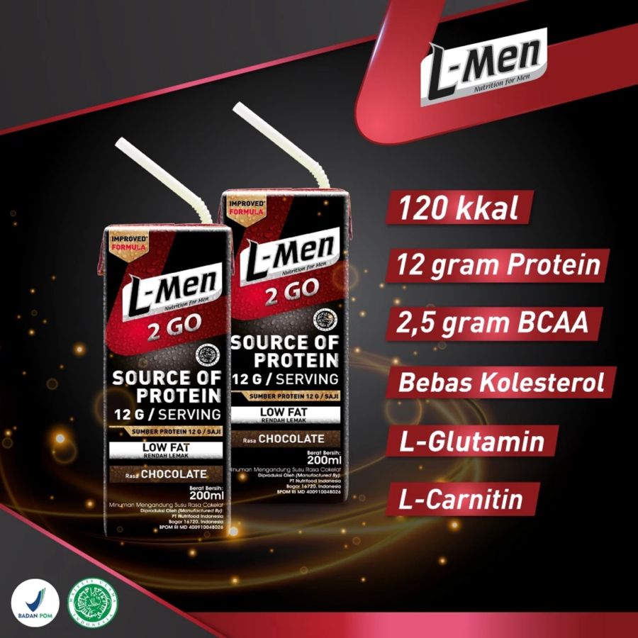 L-Men Hi Protein 2 Go Chocolate 200ml