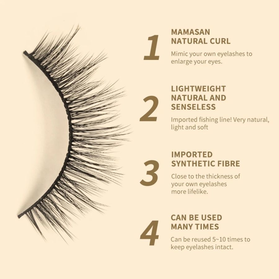 MAANGE 3 Pairs of Natural False Eyelashes Bulu Mata Palsu MGY7044 SD14 100gram