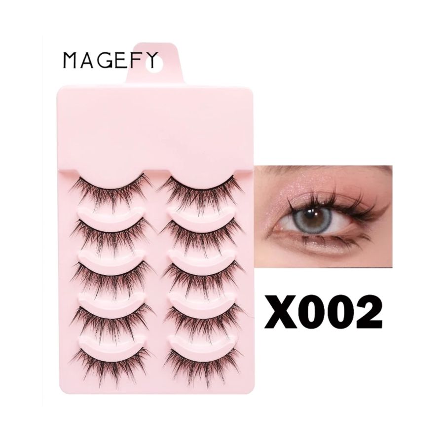 MAANGE 5 Pairs of Natural 3D False Eyelashes Bulu Mata Palsu 1464 X002 100gram