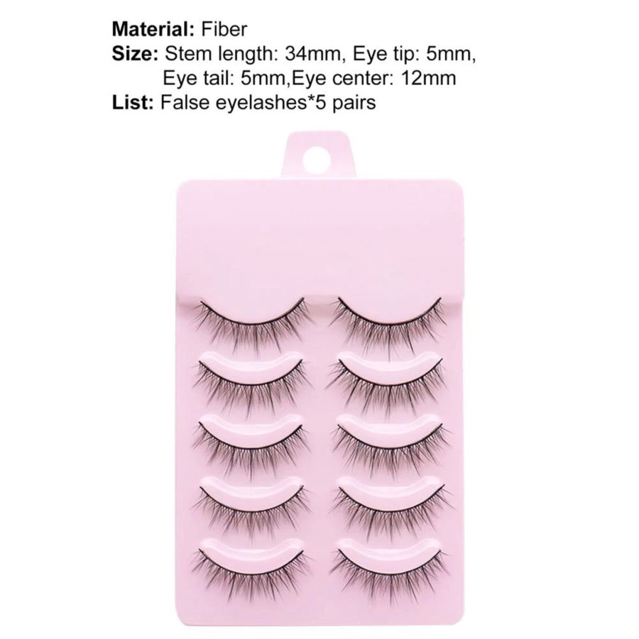 MAANGE 5 Pairs of Natural 3D False Eyelashes Bulu Mata Palsu 1464 X001 100gram