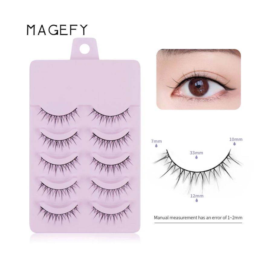 MAANGE 5 Pairs of Natural 3D False Eyelashes Bulu Mata Palsu 1464 Z19 100gram