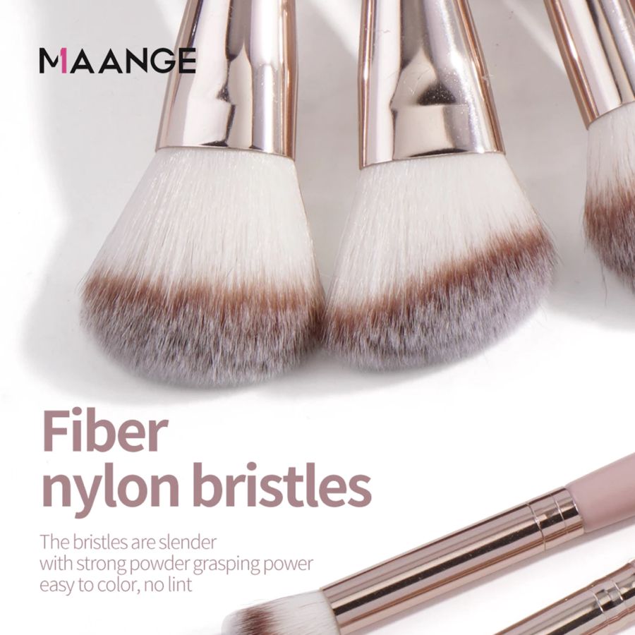 MAANGE 9 Makeup Brushes with Container Champagne 100gram