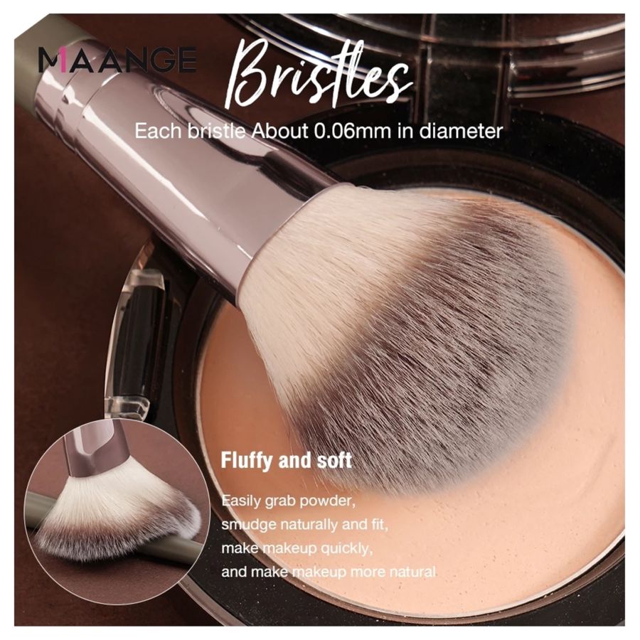 MAANGE 9pcs Makeup Brush Set Brown 100gram