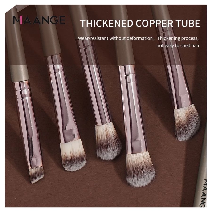 MAANGE 9pcs Makeup Brush Set Brown 100gram
