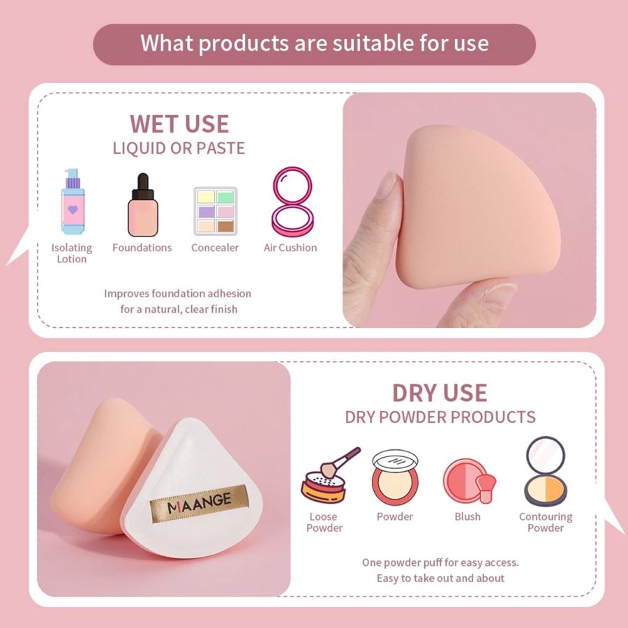 MAANGE Triangle Makeup Sponge White MAG51144S 100gram