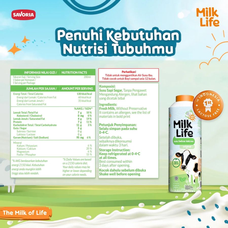 Milk Life Fresh Milk Lactose Free Original 1000ml