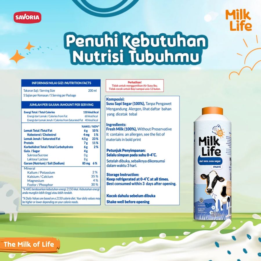 Milk Life Fresh Milk Pure 1000ml