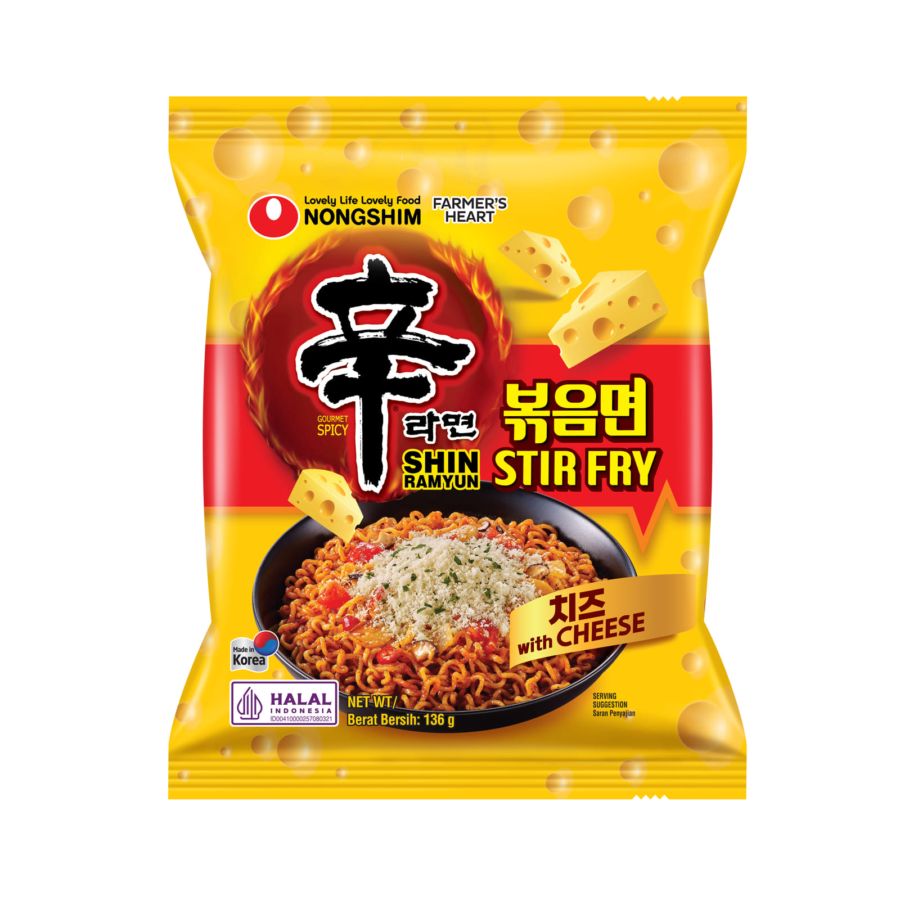 Nongshim Shin Ramyum Stir Fry With Cheese Mie Instan 136gram
