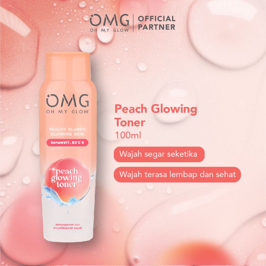 OMG OH MY GLAM Peach Glowing Toner Wajah 100ml