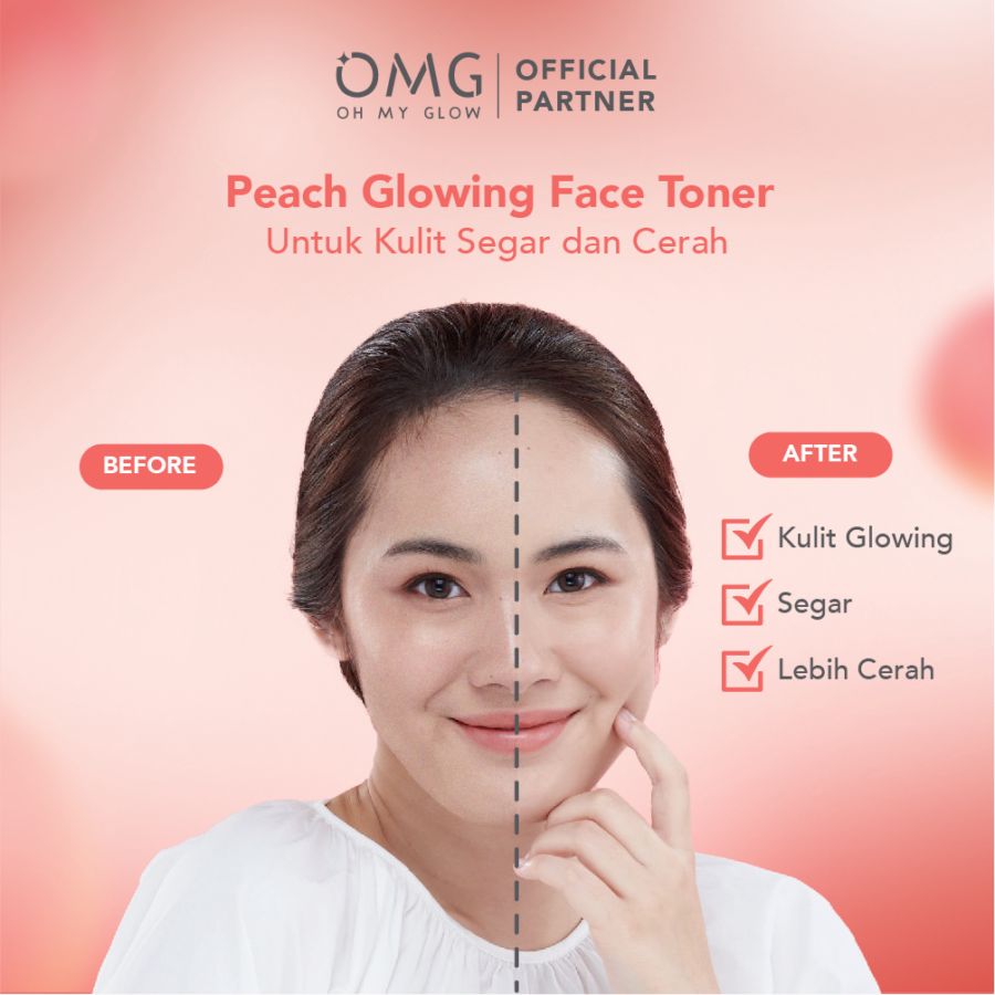 OMG OH MY GLAM Peach Glowing Toner Wajah 100ml