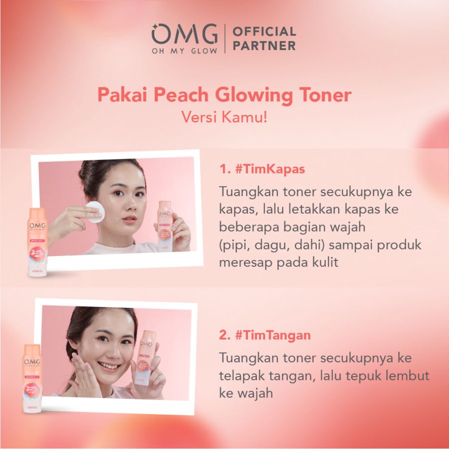 OMG OH MY GLAM Peach Glowing Toner Wajah 100ml